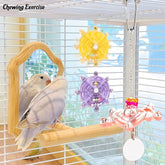 KUTKUT 3PCS Bird Toys for Parrots Colorful Bird Swivel Wheel Rotating Toys Parakeets Chewing Toys Interactive Spinner Rattle Parrot Toy Bird Toy Bird Cage Accessories for Small Medium Birds